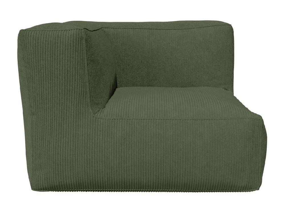 vente unique Fauteuil d'angle en velours côtelé vert NOUMARA