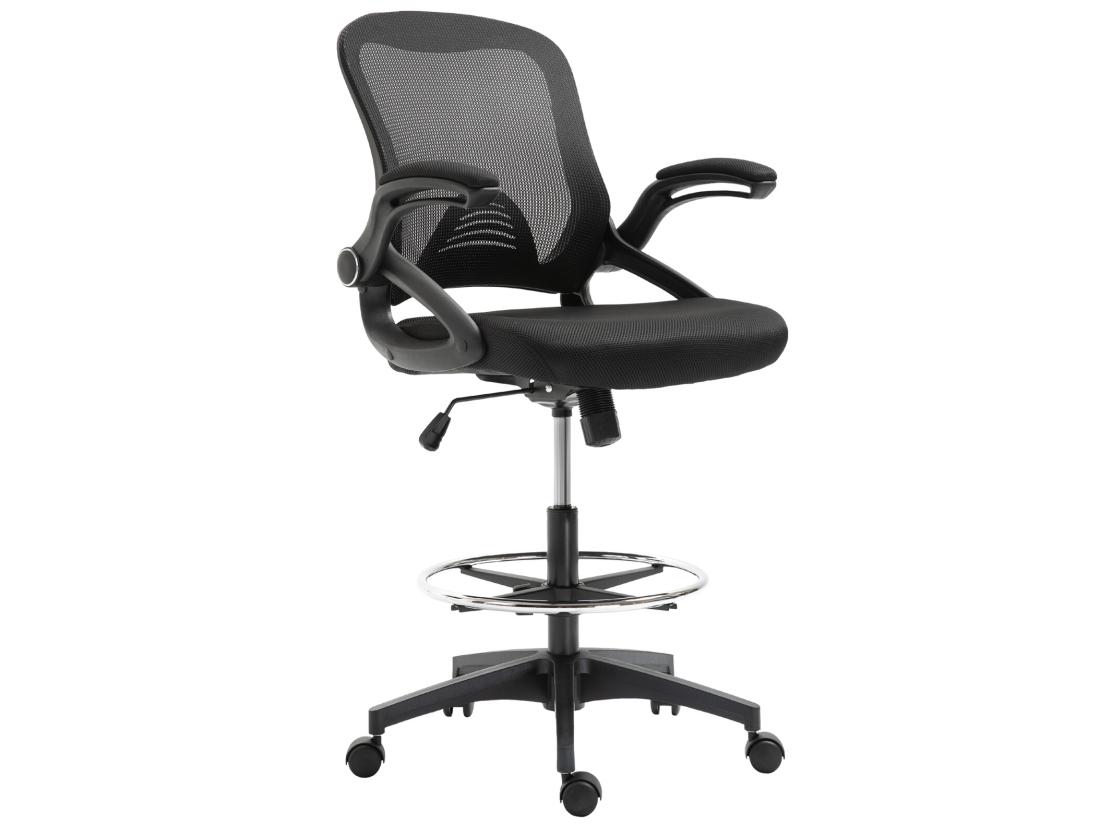 Vente Unique Fauteuil De Bureau Chaise De Bureau Assise Haute Réglable Dim. 64L X 60l X 106-126H Cm Pivotant 360° Maille Respirante Noir