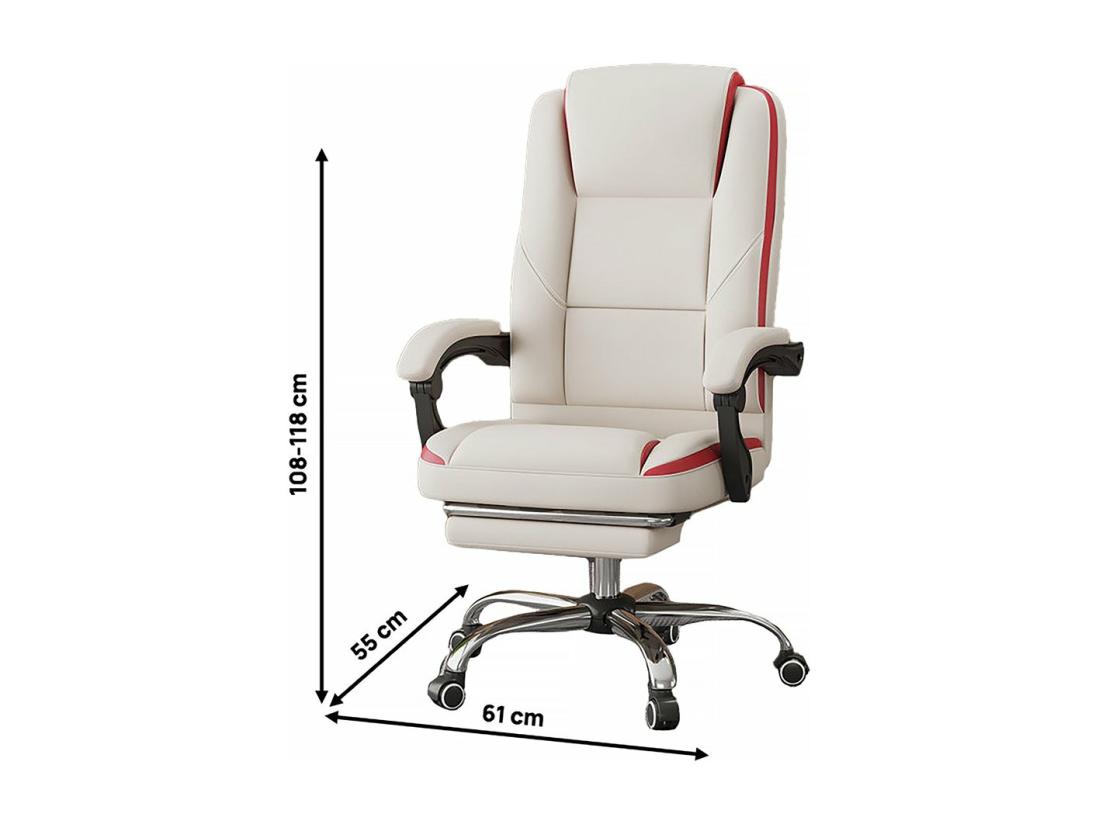 Vente Unique Fauteuil De Bureau En Simili Avec Repose Pieds "Maissa" - Beige