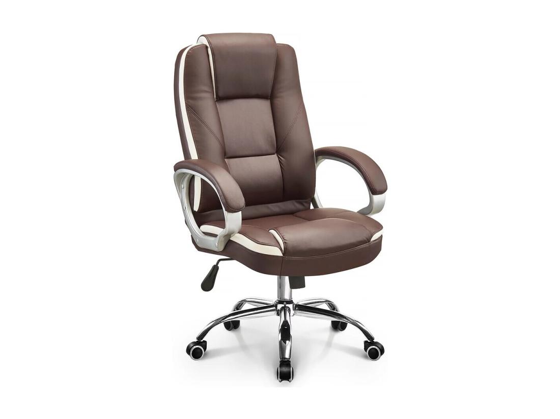 Vente Unique Fauteuil De Bureau En Simili Avec Repose Pieds "Maissa" - Marron