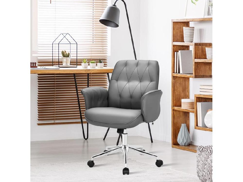 Vente Unique Fauteuil De Bureau Moderne En Cuir PU Chaise Siège De Bureau à Bascule Réglable En Hauteur Accoudoirs Rembourrés Pour Les Jeux Et Le Travail
