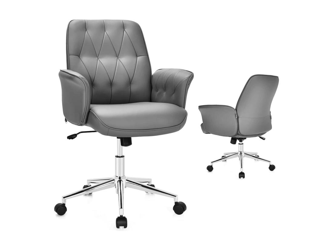 vente unique Fauteuil de Bureau Moderne en Cuir PU Chaise Siège de Bureau à Bascule Réglable en Hauteur Accoudoirs Rembourrés pour Les Jeux et Le Travail
