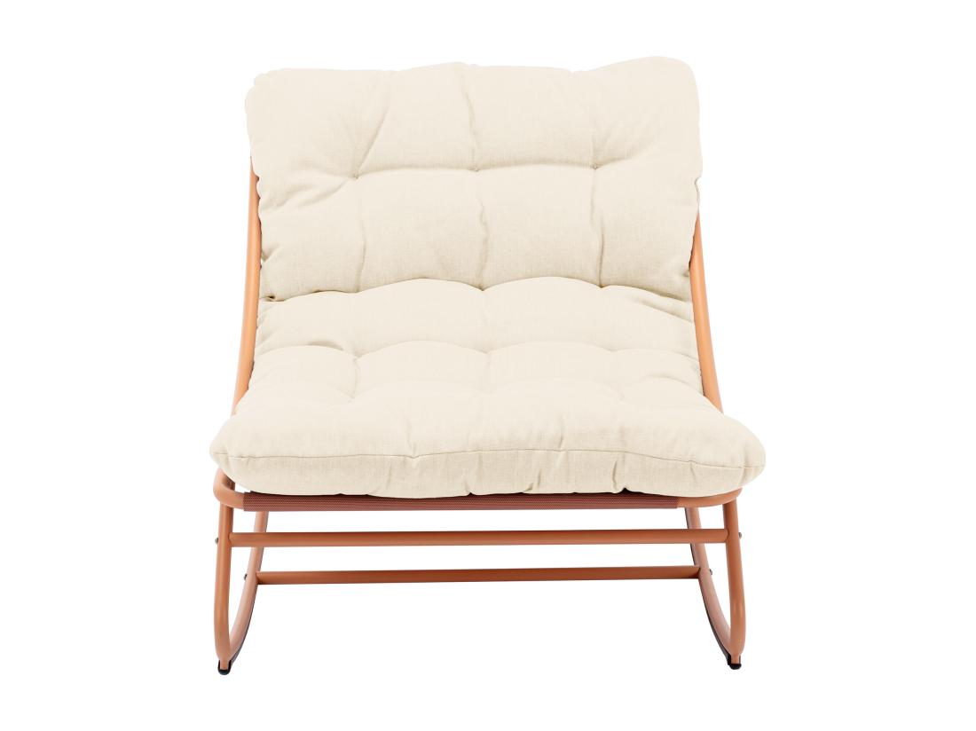 Vente Unique Fauteuil De Jardin à Bascule En Acier - Orange Et Coussin Beige - SARANI De MYLIA