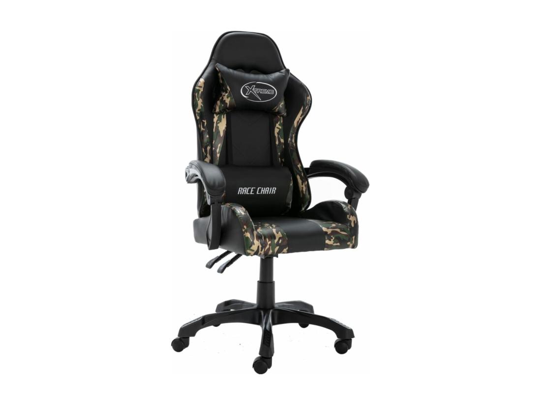 vente unique Fauteuil de jeux vidéo Noir et camouflage Similicuir