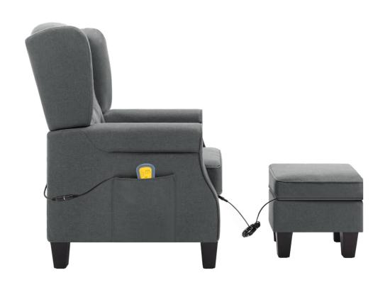 Vente Unique Fauteuil De Massage Avec Repose-pied Gris Clair Tissu