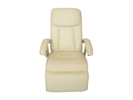 Vente Unique Fauteuil De Massage Blanc Crème Similicuir
