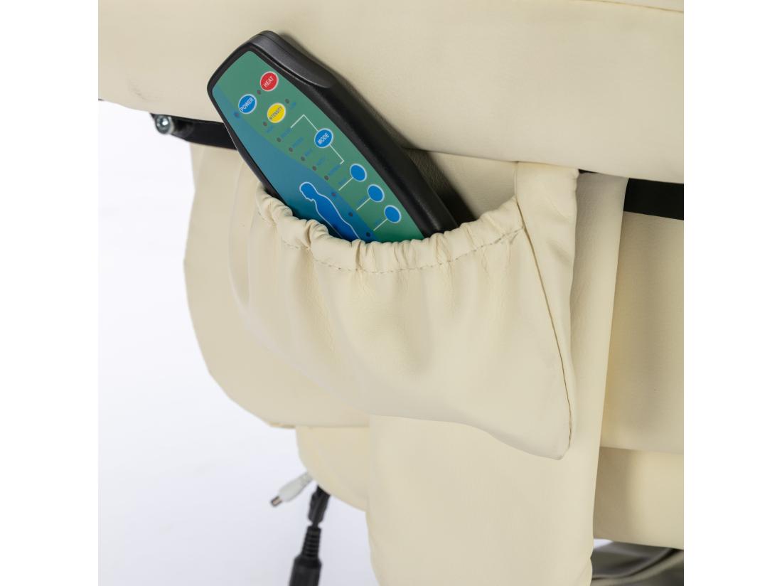 Vente Unique Fauteuil De Massage En Cuir Pu Avec Repose-pieds Beige D79 Cm×h106cm