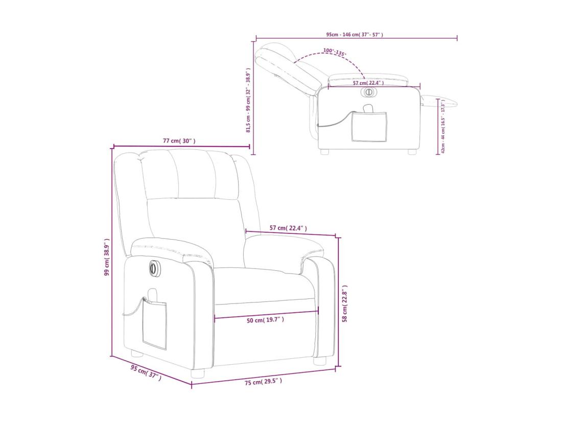 Vente Unique Fauteuil De Massage Inclinable électrique Crème Similicuir