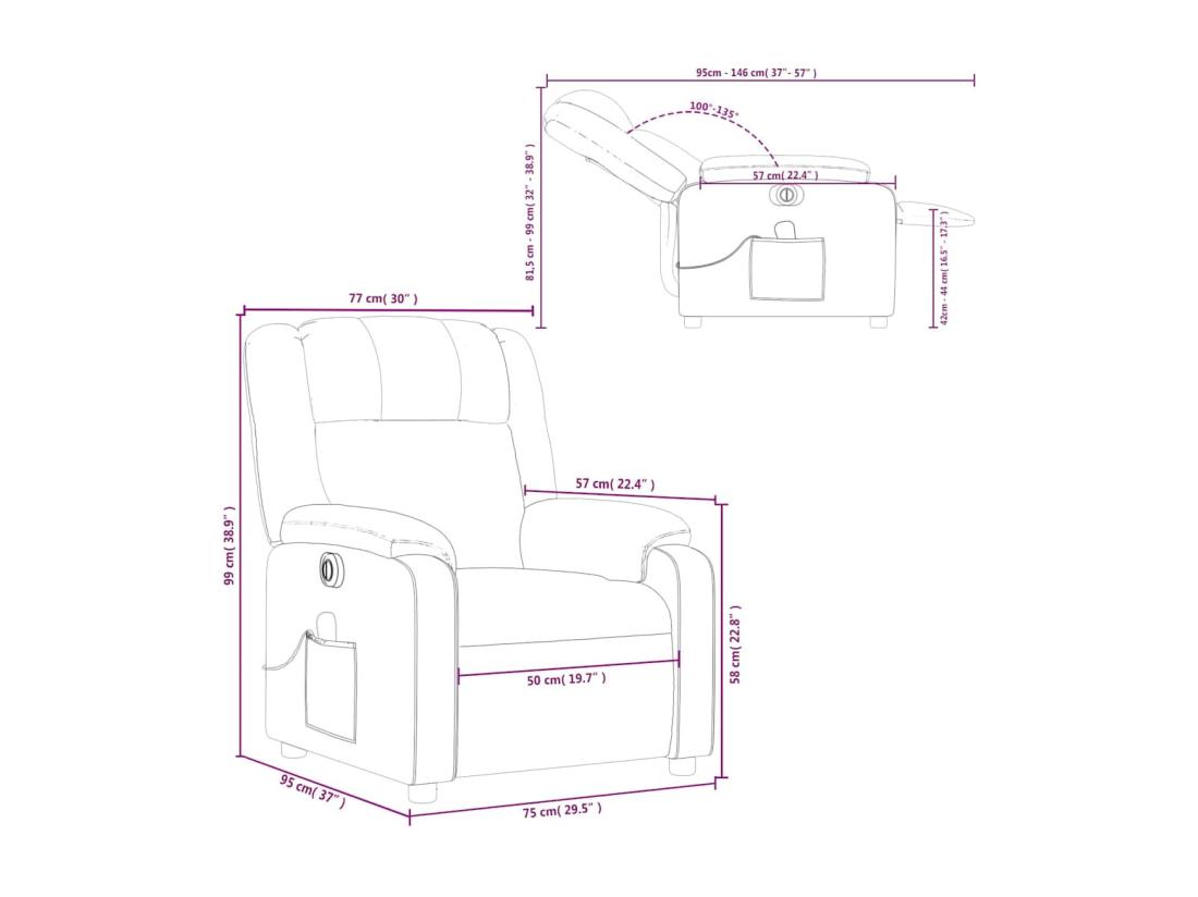 Vente Unique Fauteuil De Massage Inclinable électrique Marron Similicuir
