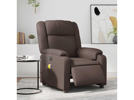 Vente Unique Fauteuil De Massage Inclinable électrique Marron Similicuir