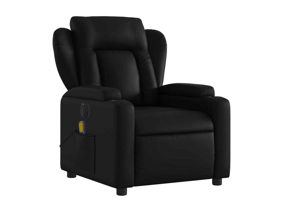 Vente Unique Fauteuil De Massage Inclinable électrique Noir Similicuir