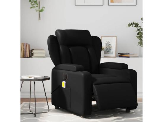 vente unique Fauteuil de massage inclinable électrique noir similicuir
