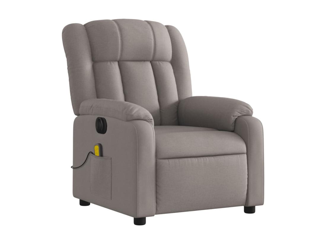 Vente Unique Fauteuil De Massage Inclinable électrique Taupe Tissu