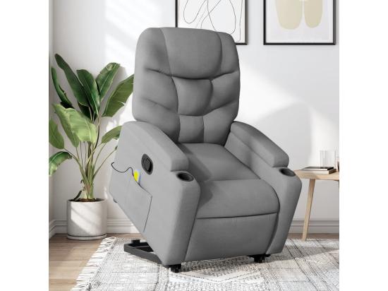 vente unique Fauteuil de massage inclinable Gris clair Tissu