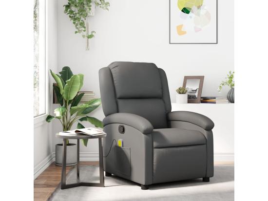 vente unique Fauteuil de massage inclinable Gris Similicuir