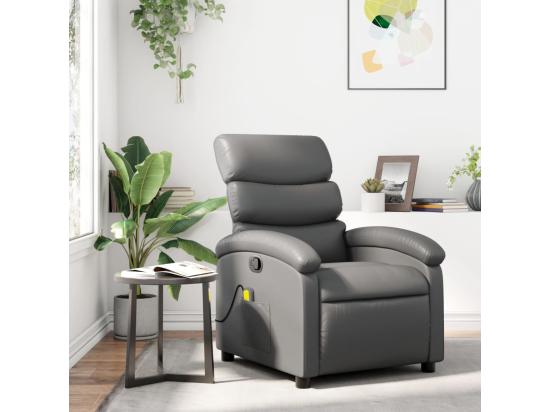 vente unique Fauteuil de massage inclinable Gris Similicuir
