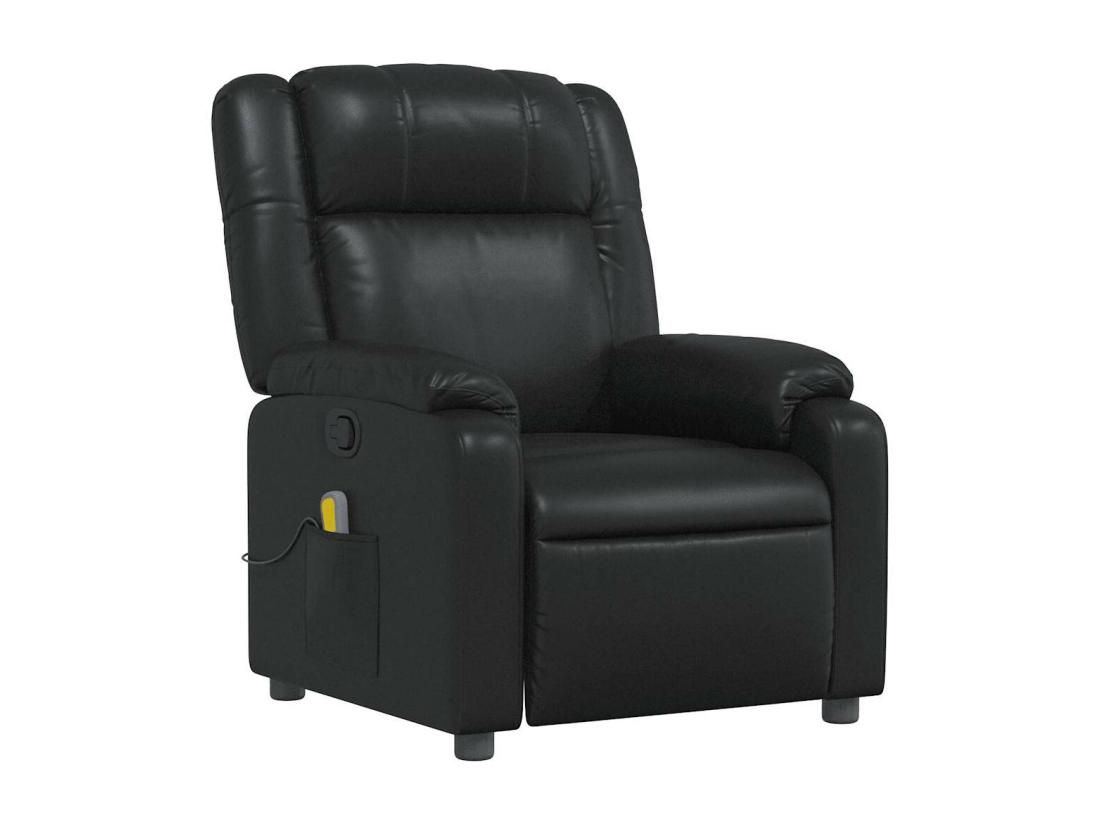 Vente Unique Fauteuil De Massage Inclinable Noir Similicuir