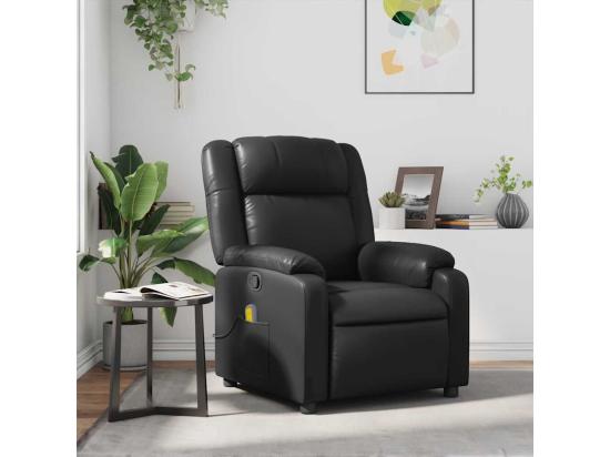 vente unique Fauteuil de massage inclinable Noir Similicuir