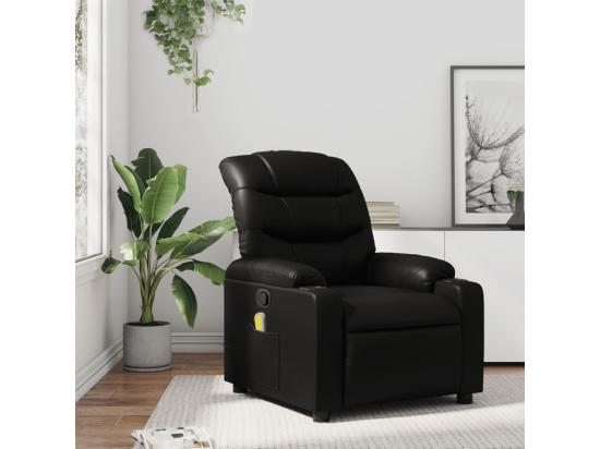 vente unique Fauteuil de massage inclinable Noir Similicuir