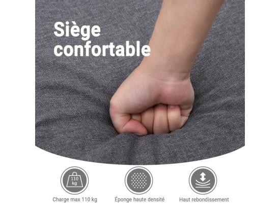 Vente Unique Fauteuil De Massage Inclinable Noir Tissu