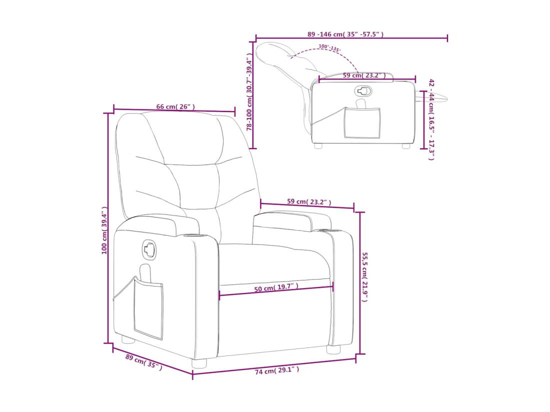 Vente Unique Fauteuil De Massage Inclinable Rouge Similicuir