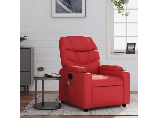 vente unique Fauteuil de massage inclinable rouge similicuir