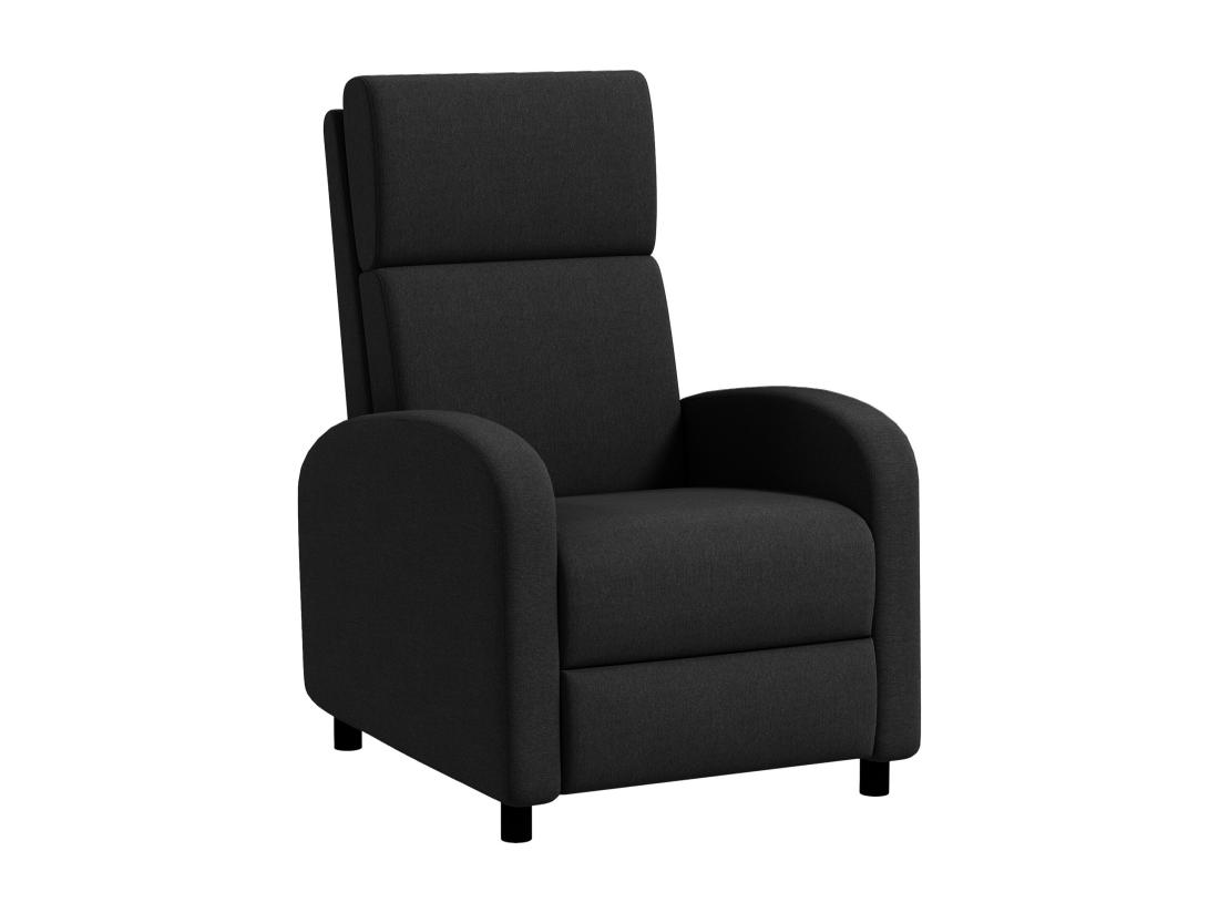Vente Unique Fauteuil De Relaxation Inclinable Réglable Repose-pied Tissu Noir