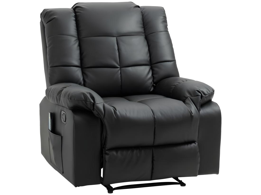 Vente Unique Fauteuil De Relaxation Massant EMILIO Noir