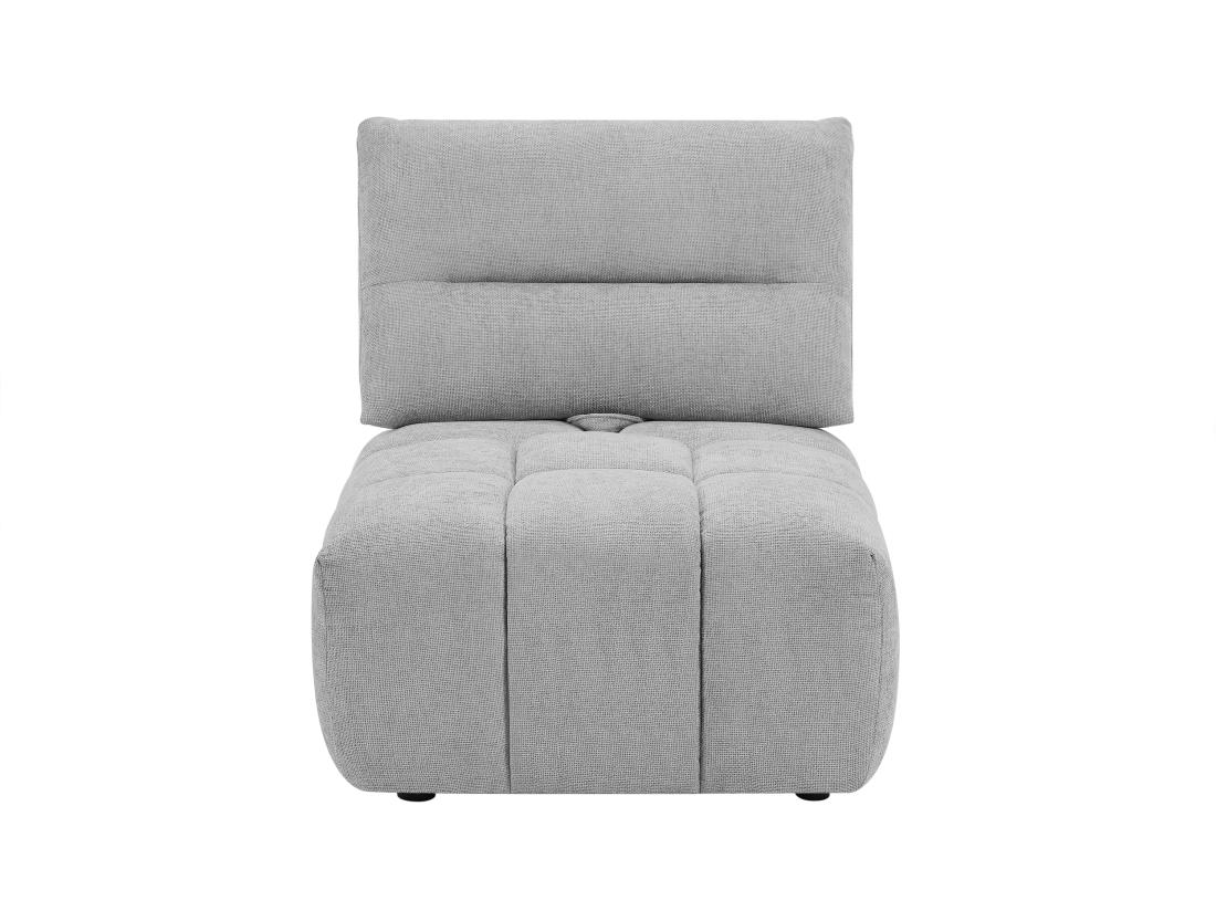 vente unique Fauteuil dossier avance-recule en tissu texturé gris clair APOLIU