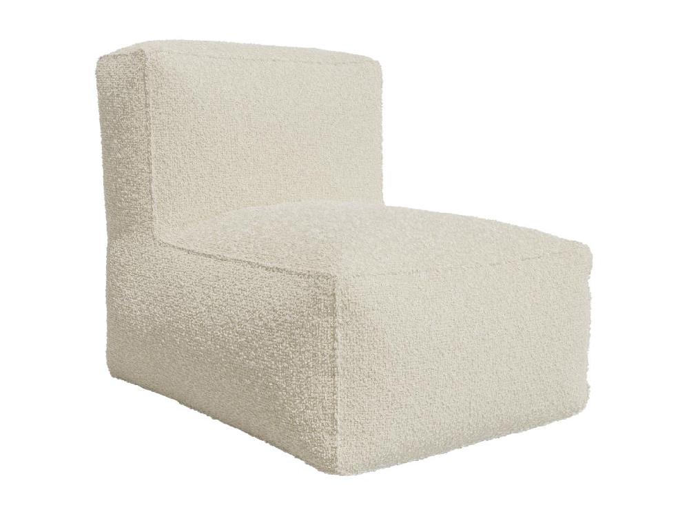 Vente Unique Fauteuil En Tissu Bouclette Beige NOUMARA
