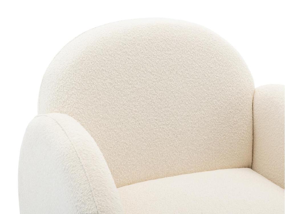 Vente Unique Fauteuil En Tissu Bouclette Blanc COLEBRI