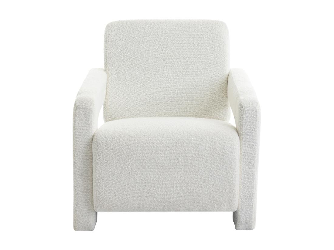 Vente Unique Fauteuil En Tissu Bouclette Blanc ISPARTA