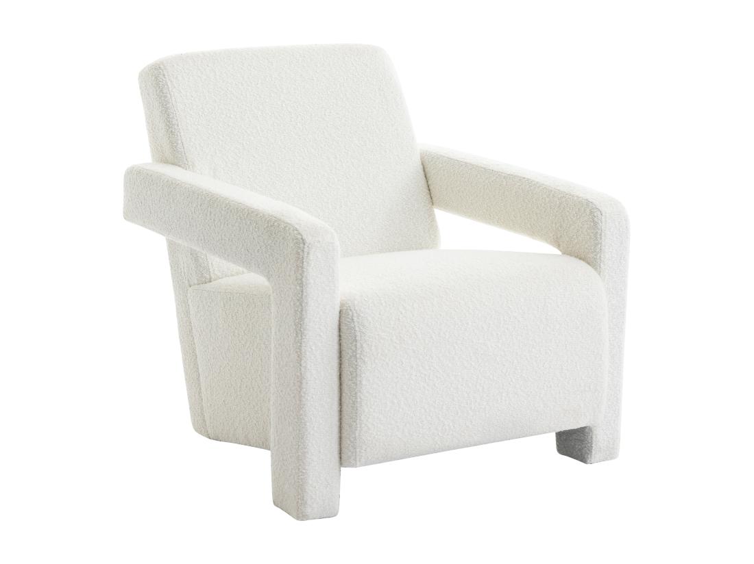 Vente Unique Fauteuil En Tissu Bouclette Blanc ISPARTA
