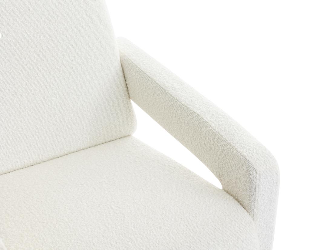 Vente Unique Fauteuil En Tissu Bouclette Blanc ISPARTA