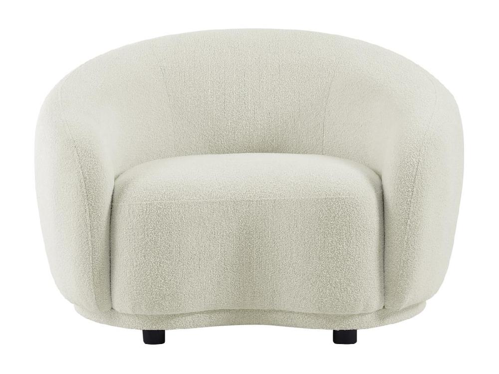Vente Unique Fauteuil En Tissu Bouclette Blanc Ivoire BOVANA De Pascal Morabito