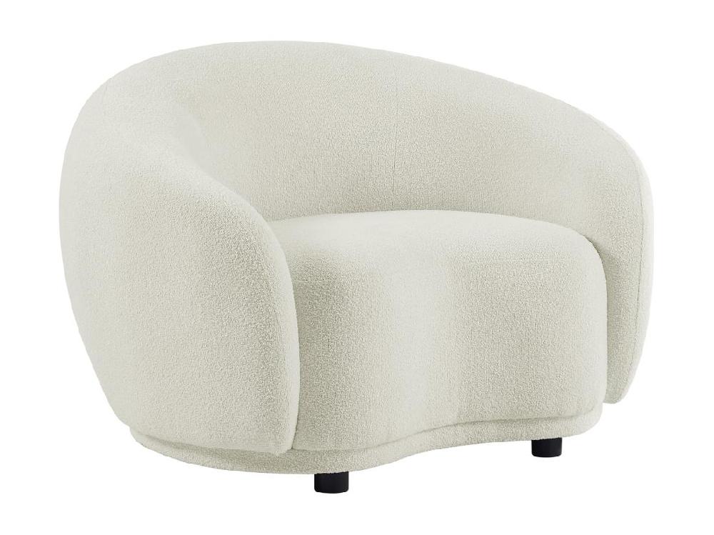 Vente Unique Fauteuil En Tissu Bouclette Blanc Ivoire BOVANA De Pascal Morabito