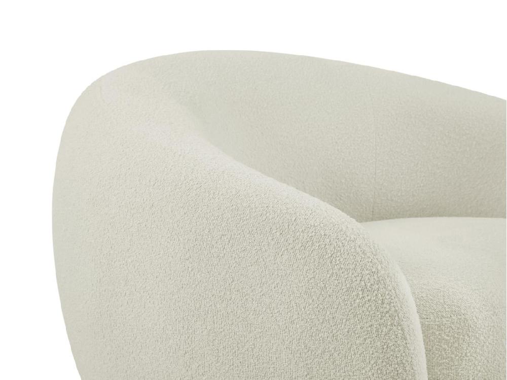 Vente Unique Fauteuil En Tissu Bouclette Blanc Ivoire BOVANA De Pascal Morabito