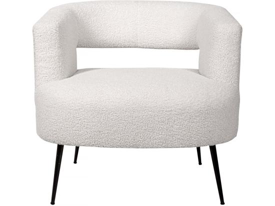 Vente Unique Fauteuil En Tissu Bouclette "iris" - Blanc