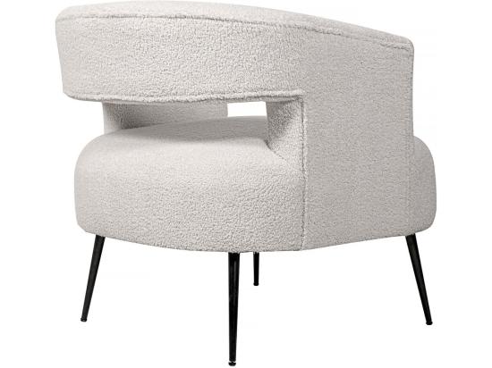 vente unique Fauteuil en tissu bouclette "iris" - Blanc