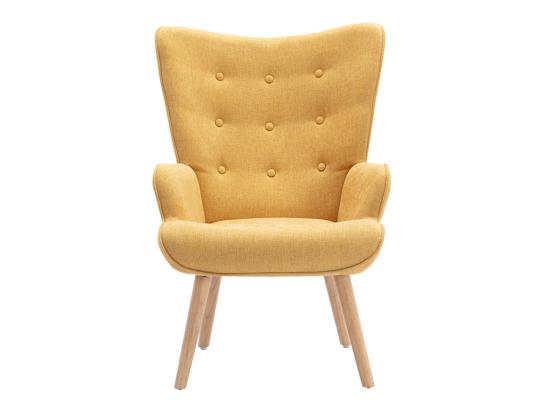 Vente Unique Fauteuil En Tissu Jaune Moutarde VATELY