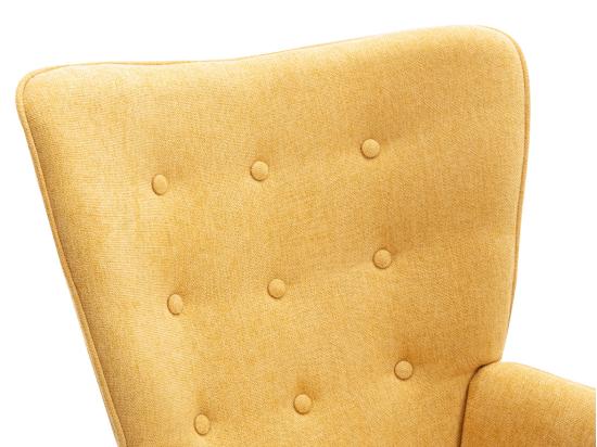 Vente Unique Fauteuil En Tissu Jaune Moutarde VATELY
