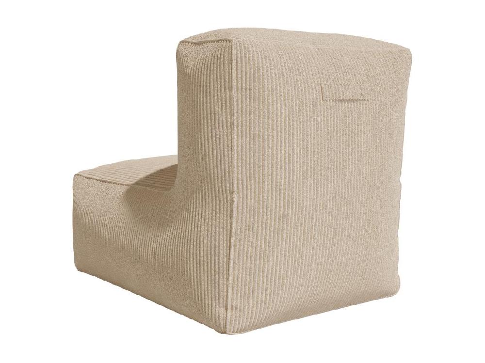 Vente Unique Fauteuil En Velours Côtelé Beige NOUMARA