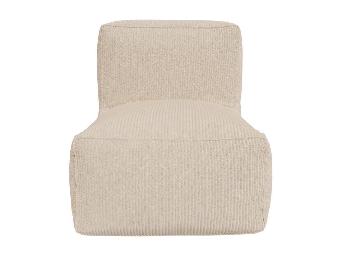 vente unique Fauteuil en velours côtelé beige NOUMARA