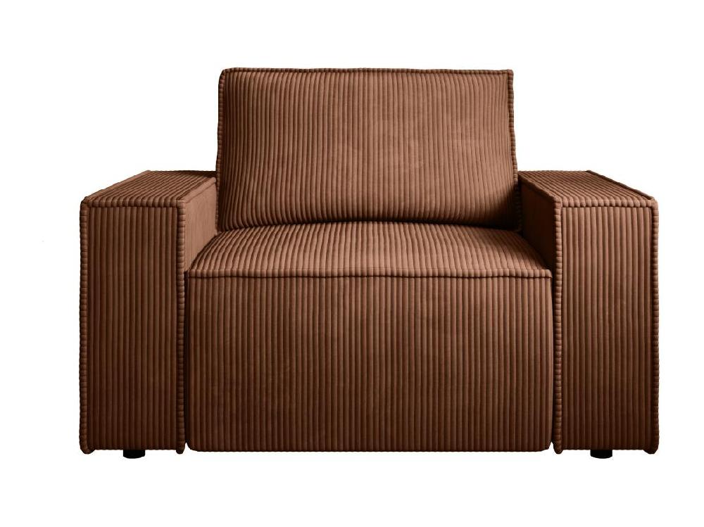 Vente Unique Fauteuil En Velours Côtelé Terracotta Foncé AMELIA