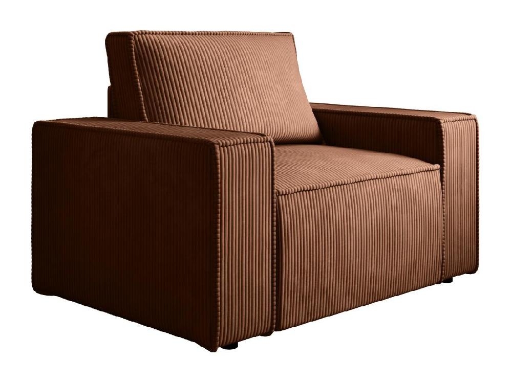 Vente Unique Fauteuil En Velours Côtelé Terracotta Foncé AMELIA