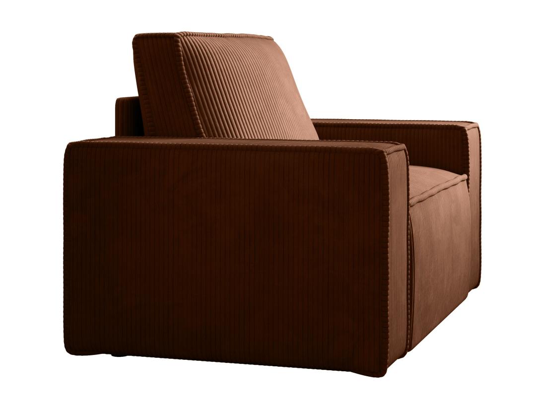 Vente Unique Fauteuil En Velours Côtelé Terracotta Foncé AMELIA