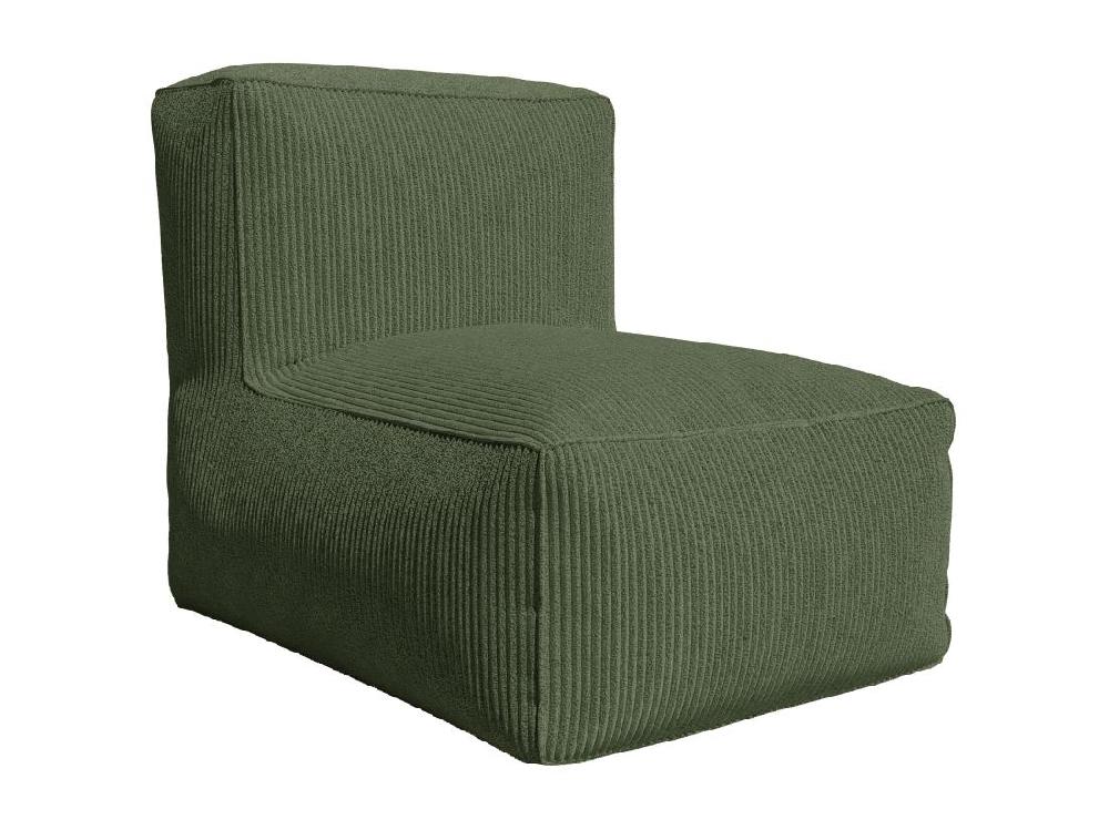 Vente Unique Fauteuil En Velours Côtelé Vert NOUMARA