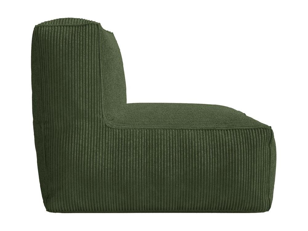 Vente Unique Fauteuil En Velours Côtelé Vert NOUMARA