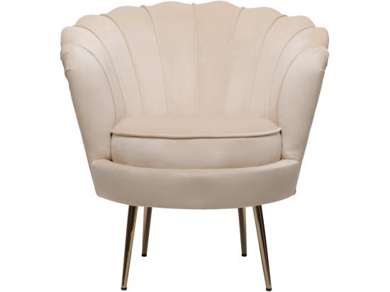 Vente Unique Fauteuil En Velours "Floria" - 70 X 73 X 76 Cm - Beige
