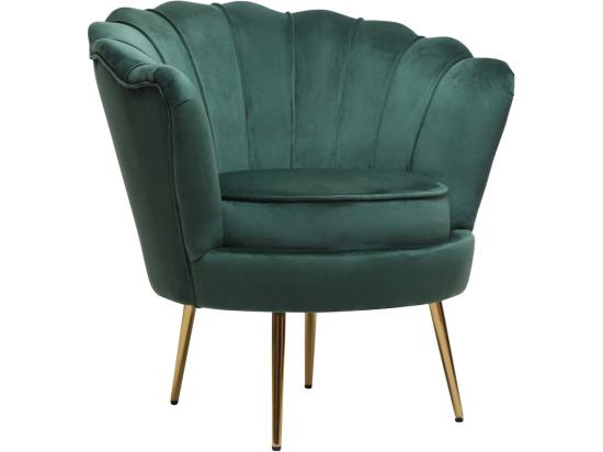 Vente Unique Fauteuil En Velours "Floria" - 75 X 68 X 77.5cm - Vert